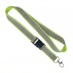 Lanyard desmontable hecho a medida con revestimiento reflectante gris color verde manzana septima vista