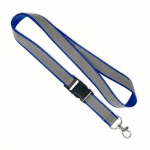 Lanyard desmontable hecho a medida con revestimiento reflectante gris color azul eléctrico septima vista