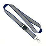 Lanyard desmontable hecho a medida con revestimiento reflectante gris color azul ultramarino septima vista