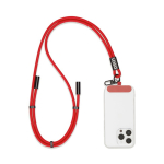Lanyard ajustable hecho a medida con cable de carga tipo C para móvil color rojo