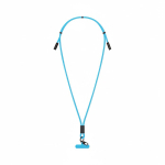 Lanyard ajustable hecho a medida con cable de carga tipo C para móvil color azul cian septima vista