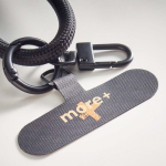 Lanyard ajustable para el móvil con cargador tipo C hecho a medida color negro quinta vista
