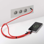 Lanyard ajustable para el móvil con cargador tipo C hecho a medida color rojo
