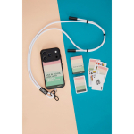 Lanyard ajustable para el móvil con cargador tipo C hecho a medida color blanco