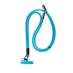 Lanyard ajustable para el móvil con cargador tipo C hecho a medida color azul cian septima vista