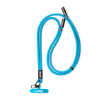 Lanyard ajustable para el móvil con cargador tipo C hecho a medida color azul cian