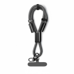 Lanyard para el móvil hecho a medida de correa corta y cargador tipo C color negro septima vista