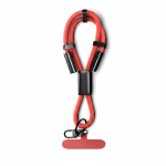 Lanyard para el móvil hecho a medida de correa corta y cargador tipo C color rojo septima vista