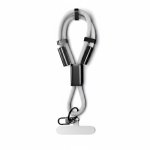 Lanyard para el móvil hecho a medida de correa corta y cargador tipo C color blanco septima vista