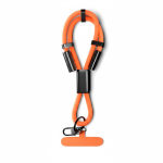 Lanyard para el móvil hecho a medida de correa corta y cargador tipo C color naranja septima vista