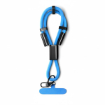 Lanyard para el móvil hecho a medida de correa corta y cargador tipo C color azul cian septima vista