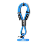 Lanyard para el móvil hecho a medida de correa corta y cargador tipo C color azul cian