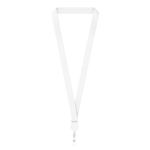 Lanyard de poliéster hecho a medida con portacredencial retráctil color blanco septima vista