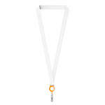 Lanyard de poliéster hecho a medida con portacredencial retráctil color naranja septima vista