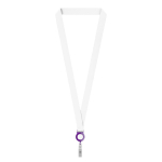 Lanyard de poliéster hecho a medida con portacredencial retráctil color violeta septima vista