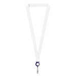 Lanyard de poliéster hecho a medida con portacredencial retráctil color azul marino septima vista