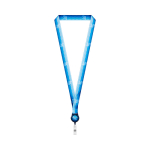 Lanyard de poliéster hecho a medida con portacredencial retráctil color azul marino
