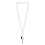 Lanyard de poliéster hecho a medida con portacredencial retráctil color azul ultramarino septima vista