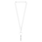 Lanyard de poliéster hecho a medida con portacredencial retráctil color blanco septima vista