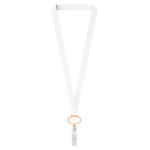 Lanyard de poliéster hecho a medida con portacredencial retráctil color naranja septima vista