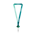 Lanyard de poliéster hecho a medida con portacredencial retráctil color verde botella
