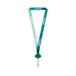 Lanyard de poliéster hecho a medida con portacredencial retráctil color verde botella