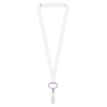 Lanyard de poliéster hecho a medida con portacredencial retráctil color violeta septima vista