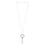 Lanyard de poliéster hecho a medida con portacredencial retráctil color azul marino septima vista