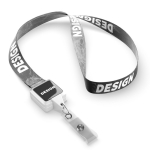 Lanyard portacredencial hecho a medida de poliéster para sublimar color blanco
