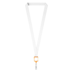 Lanyard portacredencial hecho a medida de poliéster para sublimar color naranja septima vista