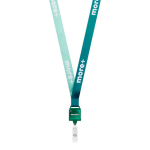 Lanyard portacredencial hecho a medida de poliéster para sublimar color verde botella