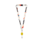 Lanyard portacredencial hecho a medida de RPET para sublimar color amarillo tercera vista