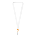 Lanyard portacredencial hecho a medida de RPET para sublimar color naranja septima vista