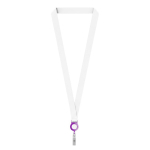 Lanyard portacredencial hecho a medida de RPET para sublimar color violeta septima vista