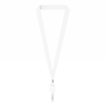 Lanyard portacredencial hecho a medida de RPET con detalle metálico color blanco septima vista