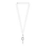 Lanyard portacredencial hecho a medida de RPET con detalle metálico color gris septima vista