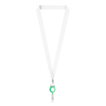 Lanyard portacredencial hecho a medida de RPET con detalle metálico color verde botella septima vista