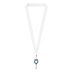 Lanyard portacredencial hecho a medida de RPET con detalle metálico color azul ultramarino septima vista