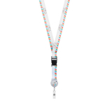 Lanyard para sublimar hecho a medida portacredenciales desmontable color blanco quinta vista