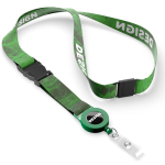 Lanyard para sublimar hecho a medida portacredenciales desmontable color verde botella