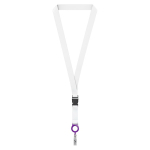 Lanyard para sublimar hecho a medida portacredenciales desmontable color violeta septima vista