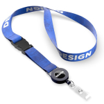 Lanyard para sublimar hecho a medida portacredenciales desmontable color azul ultramarino