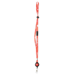 Lanyard ajustable de poliéster fino con mosquetón extensible color blanco