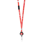Lanyard ajustable de poliéster fino con mosquetón extensible color blanco quinta vista