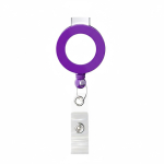 Portacredenciales retráctil redondo hecho a medida personalizable ⌀2 color violeta septima vista