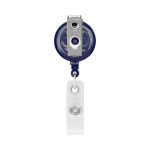 Portacredenciales retráctil redondo hecho a medida personalizable ⌀2 color azul marino tercera vista