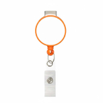 Portacredenciales retráctil redondo hecho a medida personalizable ⌀2.8 color naranja septima vista
