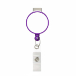 Portacredenciales retráctil redondo hecho a medida personalizable ⌀2.8 color violeta septima vista