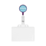 Portacredenciales retráctil redondo hecho a medida personalizable ⌀2.8 color violeta