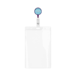 Portacredenciales retráctil redondo hecho a medida personalizable ⌀2.8 color violeta